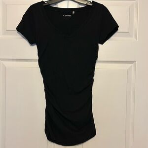 Caslon Ruched Side Tees Black